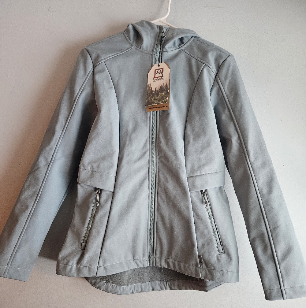 NWT Avalanche Fleece Lined Soft Shell Light Green Hooded Jacket